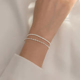 925 Silver Bracelets Sparkling Gypsophila Double Layer Party Jewelry