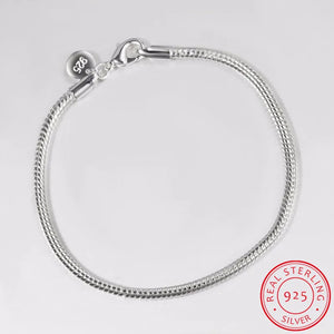 925 Silver Snake Bones Bracelets 3mm 4mm Bangle
