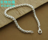 925 Silver Bracelets 6MM Charm Chain Sterling Silver Jewelry Men's & Women's