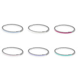 925 Silver Bracelet Bangle Set Green Pink for Charm Beads Jewelry