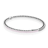 925 Silver Bracelet Bangle Set Green Pink for Charm Beads Jewelry