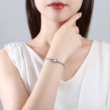 925 Silver Crystal Ball Clasp Bead Charm Bracelet Women DIY Jewelry