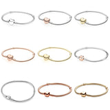 925 Sterling Silver Love Heart Charms Bracelet DIY Jewelry Gift