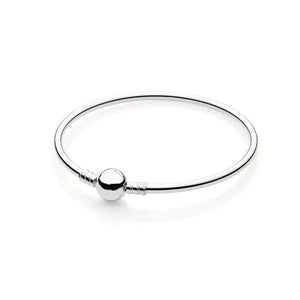 925 Silver Charm Bracelet Love Flower Pav? Snake Chain Women's Jewelry Gift