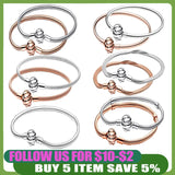 925 Silver Charm Bracelets Snake Chain for Women