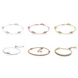925 Sterling Silver Rose Bangles Bracelets Charms for Women