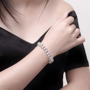 925 Silver Bracelet Large Circle Chain Wedding Jewelry