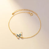 925 Silver Butterfly Bracelet Women's Charms Jewelry
