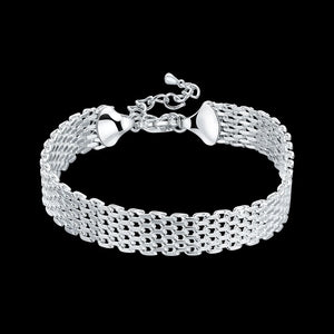 925 Silver Bracelet Women Weaving Chain Wedding