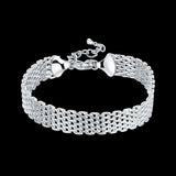 925 Silver Bracelet Women Weaving Chain Wedding