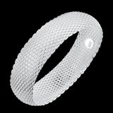 925 Silver Bracelet Fine Round Net Bangle Christmas Gift