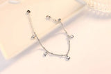925 Sterling Silver Heart Charm Chain Bracelet for Women