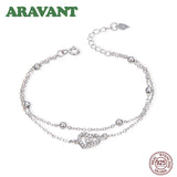 925 Silver Bracelet Love Heart Charm Wedding Jewelry