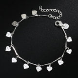 925 Silver Bracelet Women Lucky Love Letter Heart Chain Wedding Jewelry