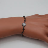 925 Silver Moonstone Branch Charm Bracelet Adjustable Chain Gift Jewelry