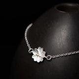 925 Silver Flower Bracelet Wedding Chain Pendant Chinese Style