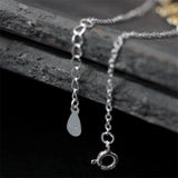 925 Silver Flower Link Chain Bracelet with Pendant Chinese Style