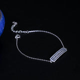 925 Silver Link Chain Bracelet with Pendant Chinese Style