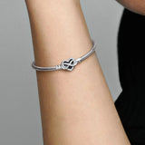 925 Silver Sparkling Infinity Heart Clasp Bracelet