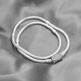 925 Silver Pandora Double Wrap Snake Chain Bracelet