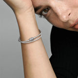 925 Silver Pandora Double Wrap Snake Chain Bracelet