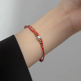 925 Silver Bracelet Woven Rope Elephant Pattern Hand Jewelry