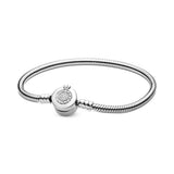 925 Silver Bracelets Love Heart Butterfly Crown O Clasp Snake Chain Bangles