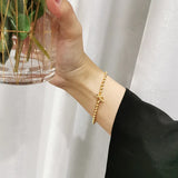 925 Silver Round Bead Chain Bracelet Girl Women Fine Jewelry Gift