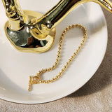 925 Silver Round Bead Chain Bracelet Girl Women Fine Jewelry Gift