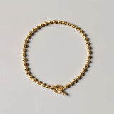 925 Silver Round Bead Chain Bracelet Girl Women Fine Jewelry Gift