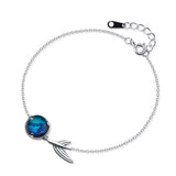 925 Silver Round Crystal Fish Tail Bracelet