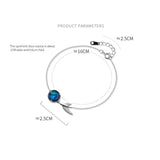 925 Silver Round Crystal Fish Tail Bracelet