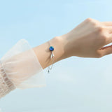 925 Silver Round Crystal Fish Tail Bracelet
