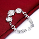 925 Silver Firework Chain Bracelet for Women Men Wedding Jewelry