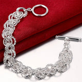 925 Silver Bracelets Men Women Charm Wedding Jewelry Gift