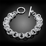 925 Silver Bracelets Men Women Charm Wedding Jewelry Gift