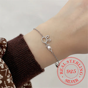 925 Silver Bracelet Rabbit Chain Adjustable Party Jewelry Gift