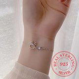 925 Silver Bracelet Rabbit Chain Adjustable Party Jewelry Gift