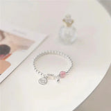 925 Silver Bracelet Women's Strawberry Crystal Pendant Party Jewelry