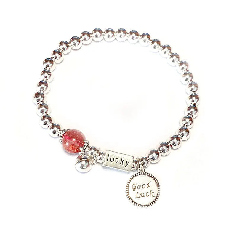 925 Silver Bracelet Women's Strawberry Crystal Pendant Party Jewelry