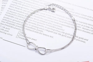 925 Silver Infinity Bracelet with CZ, Chain Jewelry Gift
