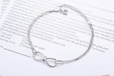 925 Silver Infinity Bracelet with CZ, Chain Jewelry Gift