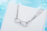 925 Silver Infinity Bracelet with CZ, Chain Jewelry Gift