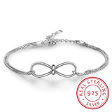 925 Silver Infinity Bracelet with Cubic Zirconia 8 Shape Chain Jewelry