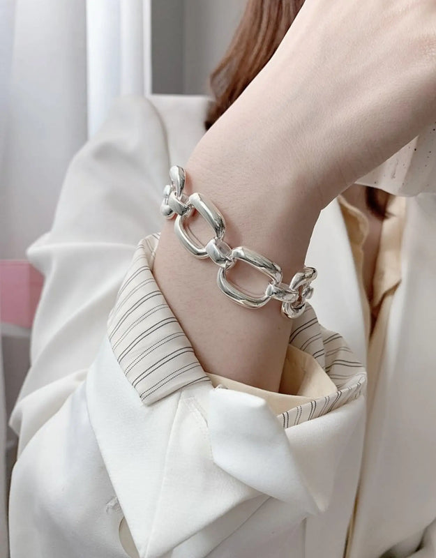 925 Sterling Silver Geometric Bracelet for Women