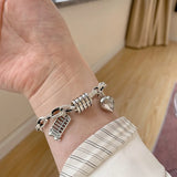 925 Silver Love Heart Abacus Bracelet for Women
