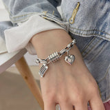 925 Silver Love Heart Abacus Bracelet for Women