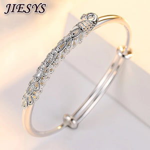 925 Sterling Silver Bracelet for Women Bangle Adjustable