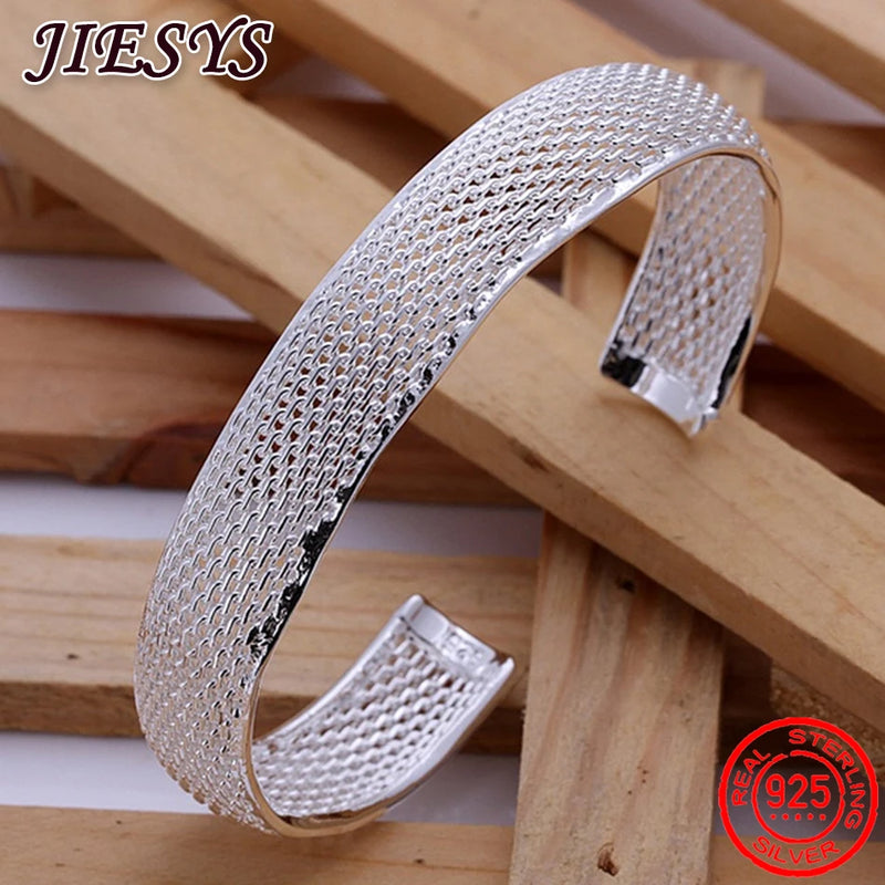 925 Silver Bracelets Women Bangle Adjustable Jewelry Party Christmas