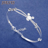 925 Silver Frosted Mickey Bangle Bracelet for Women
